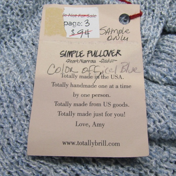 NEW Amy Brill Light Blue Hand Knit Pullover - Picture 4 of 6